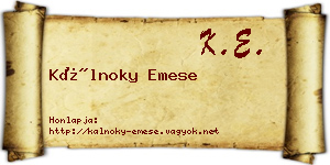 Kálnoky Emese névjegykártya